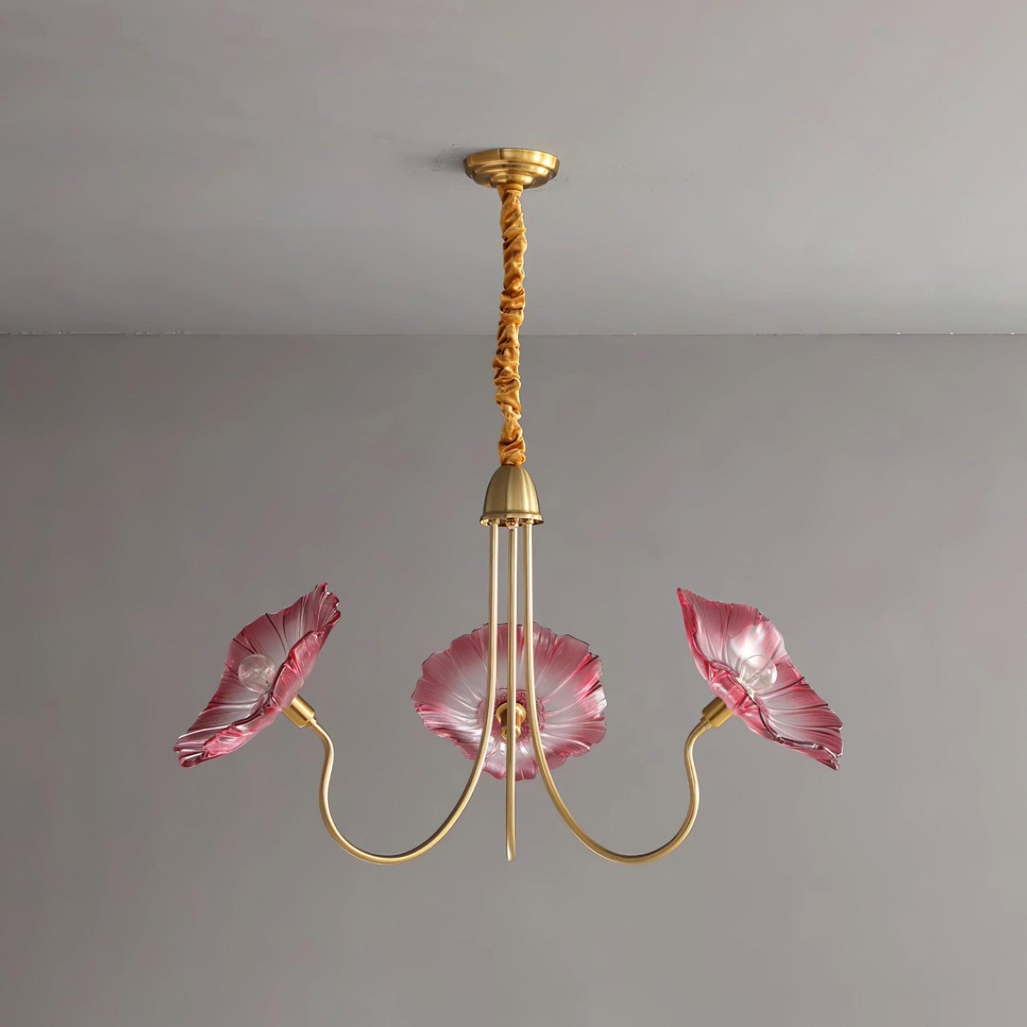 Murano Glass Flower Chandelier with Colorful Petals for Living Room, Dining Room & Entryway Lighting