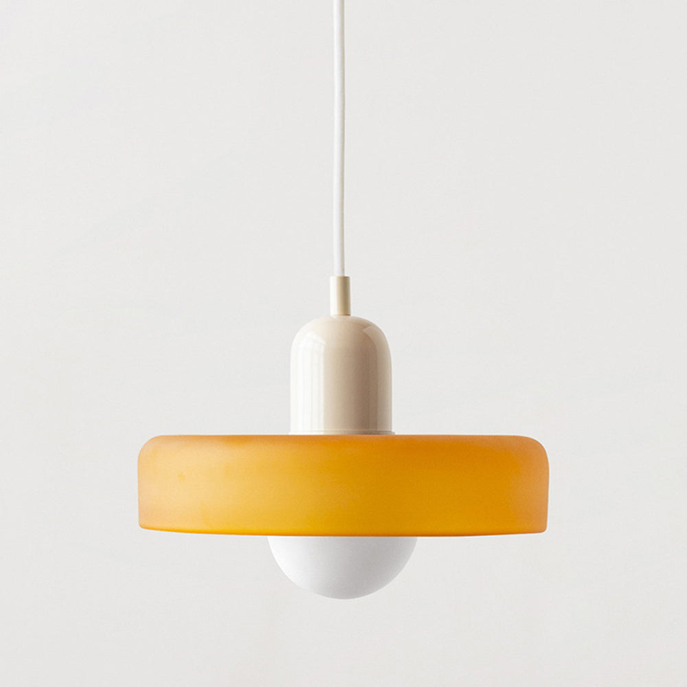 Scandi Bauhaus Pendant Light – Stylish Orange Ceiling Lamp for Contemporary Spaces