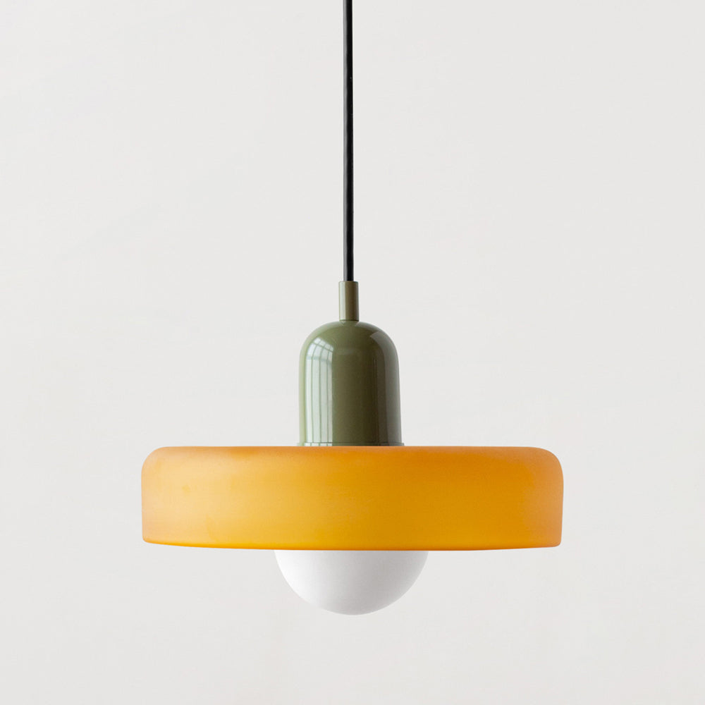 Scandi Bauhaus Pendant Light – Stylish Orange Ceiling Lamp for Contemporary Spaces
