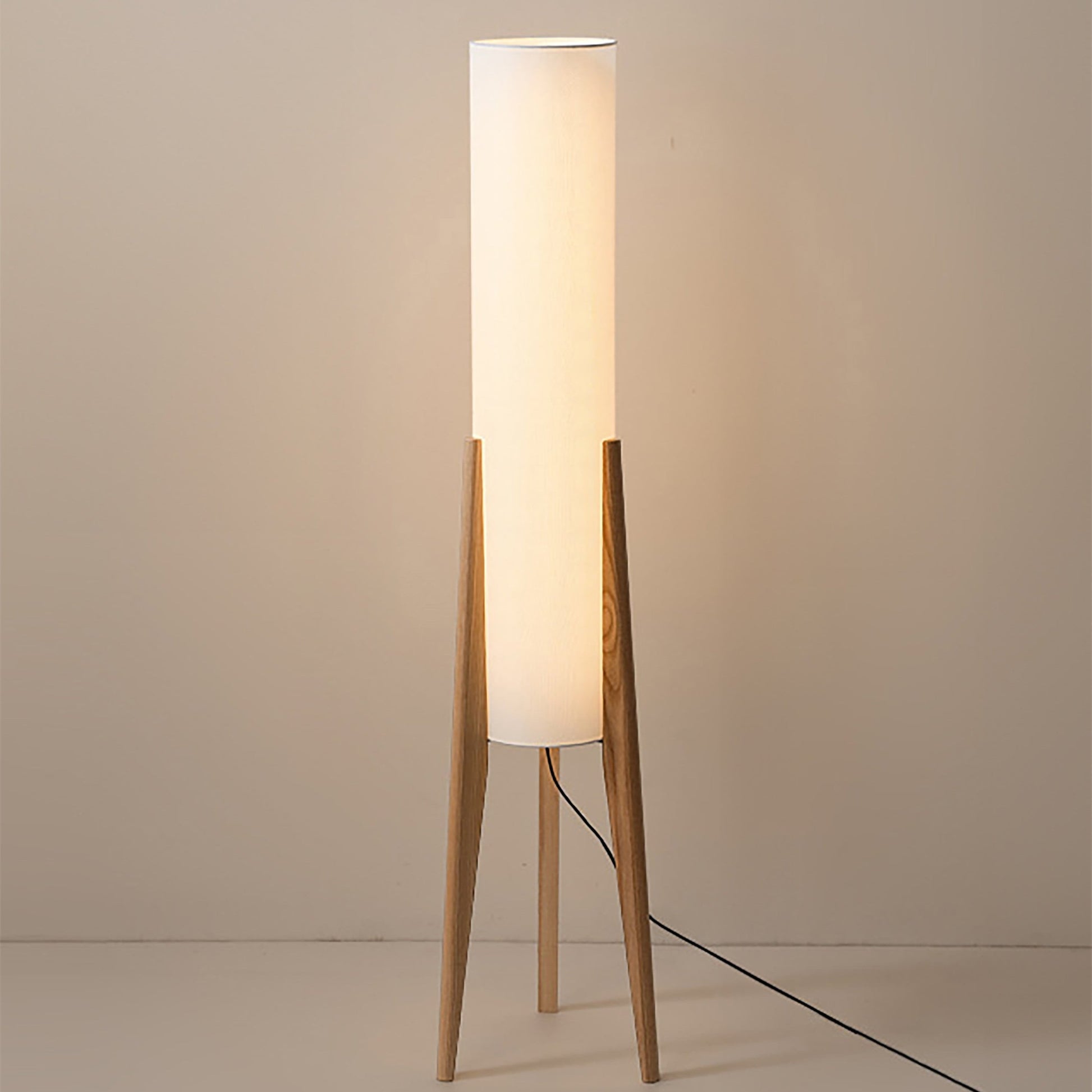 Solid Wood Walnut Floor Lamp - Modern Art Design for Living Room & Bedroom Lighting