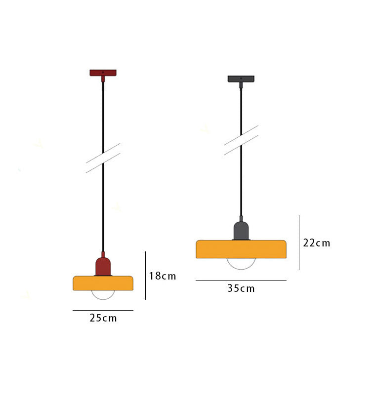 Scandi Bauhaus Pendant Light – Stylish Orange Ceiling Lamp for Contemporary Spaces