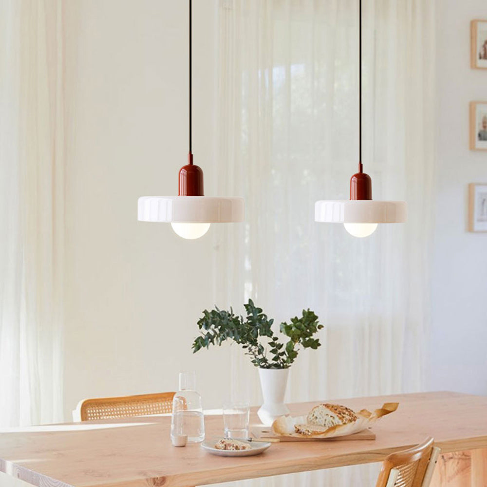 Scandi Bauhaus Pendant Light – Stylish Orange Ceiling Lamp for Contemporary Spaces