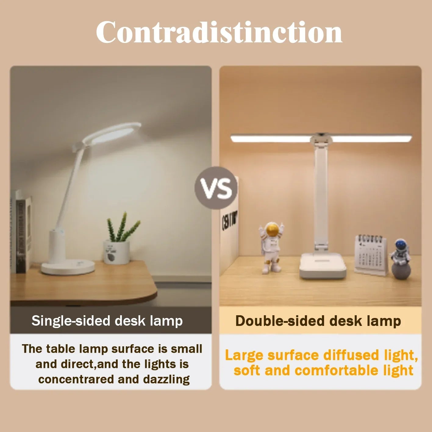 LED Table Lamp | Reading Light | USB Rechargeable. Dimmable & Touch-Controlled for Reading