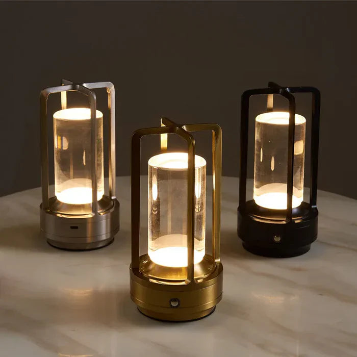 Warm LED Cordless Table Lamp – Battery Operated Nordic Design - LED with Touch Control, Suitable for Bedroom, Home, Outdoor - Ideal Night Light