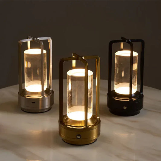 Warm LED Cordless Table Lamp – Battery Operated Nordic Design - LED with Touch Control, Suitable for Bedroom, Home, Outdoor - Ideal Night Light