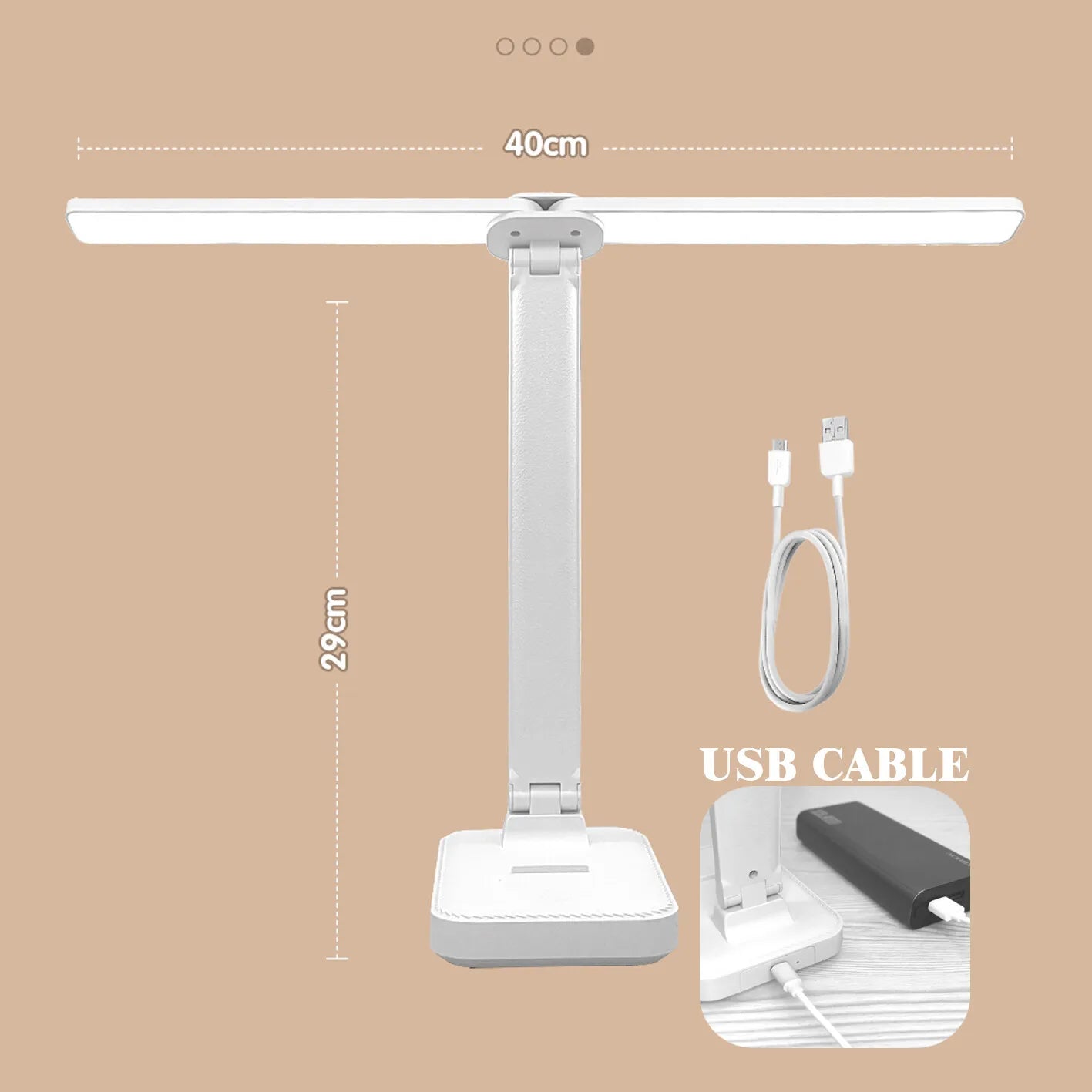 LED Table Lamp | Reading Light | USB Rechargeable. Dimmable & Touch-Controlled for Reading