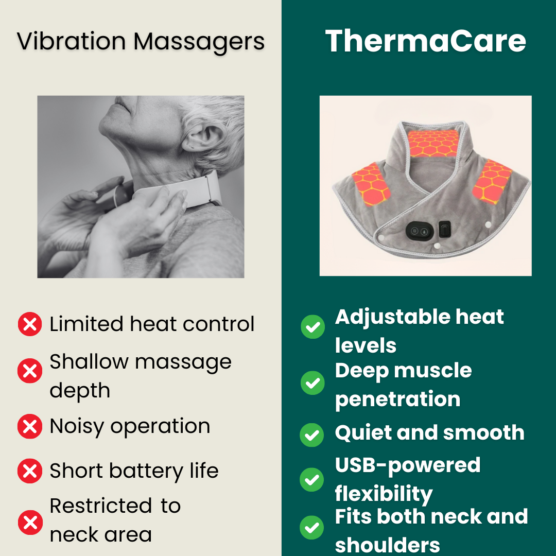 Neck Heating Pad & Massager | Neck and Shoulder Heat for Muscle Relaxation | Adjustable Settings for Stress Relief | Targeted Neck Pain and Relaxation
