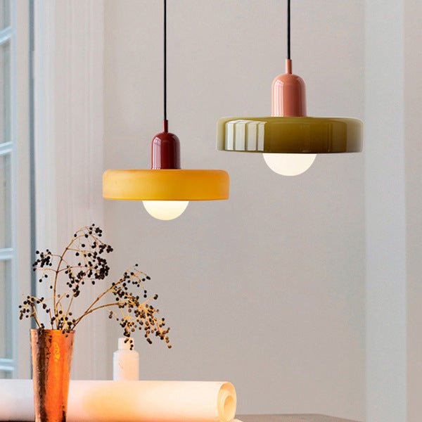 Scandi Bauhaus Pendant Light – Stylish Orange Ceiling Lamp for Contemporary Spaces