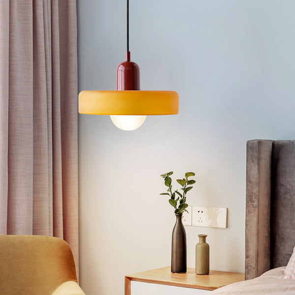 Scandi Bauhaus Pendant Light – Stylish Orange Ceiling Lamp for Contemporary Spaces