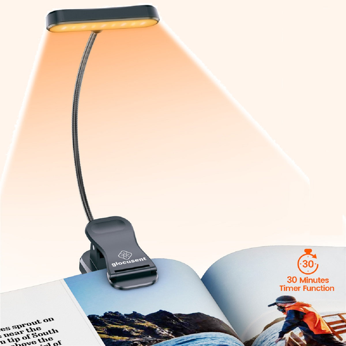 Eye Caring Rechargeable Book Lamp | 3 Color Temperatures, 5 Brightness Levels & Ideal for Nighttime Reading Without Disturbing Others