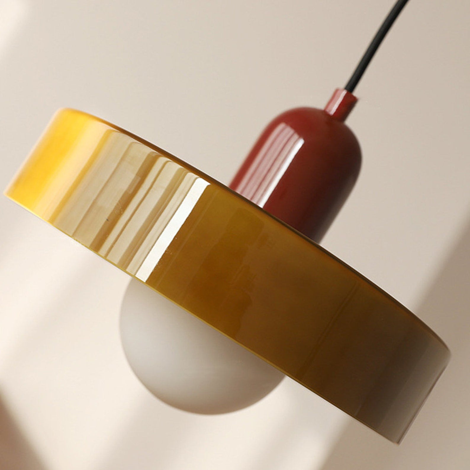 Scandi Bauhaus Pendant Light – Stylish Orange Ceiling Lamp for Contemporary Spaces
