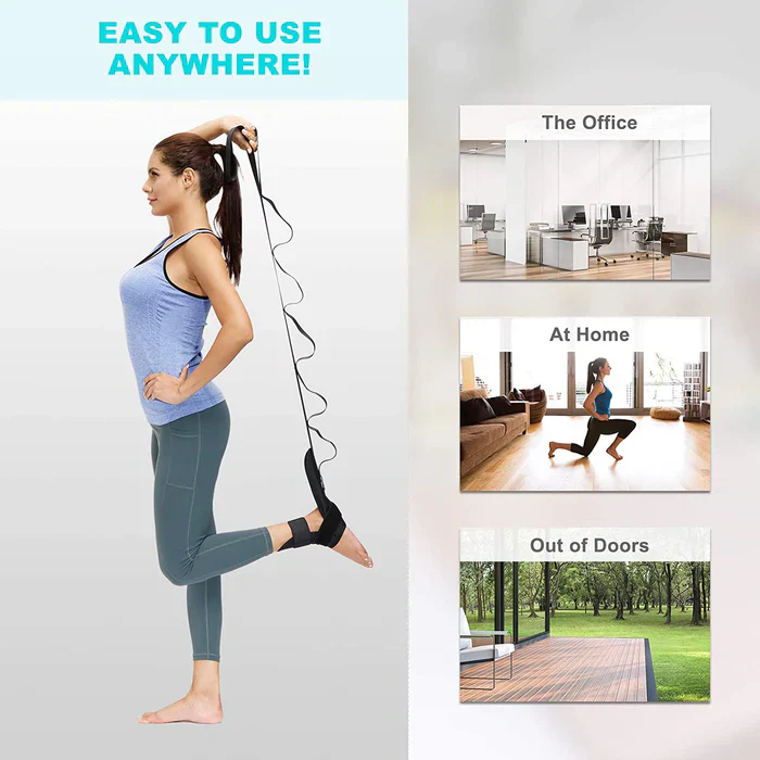 Leg Stretcher Strap For Foot, Calf, and Lower Back Pain Relief