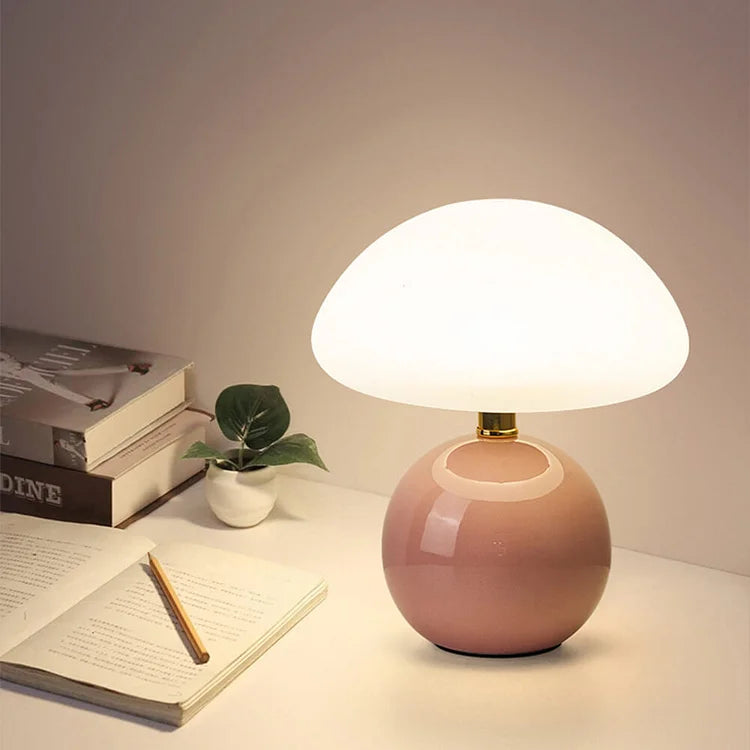 Mushroom Shaped Table Lamp – Elegant French Cream Lamp for a Cozy Bedroom