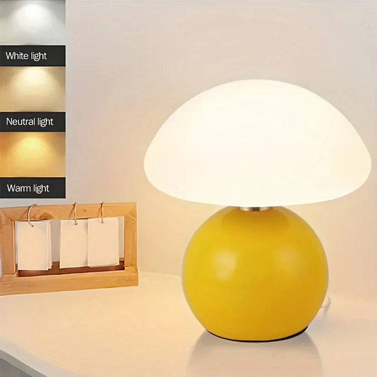 Mushroom Shaped Table Lamp – Elegant French Cream Lamp for a Cozy Bedroom