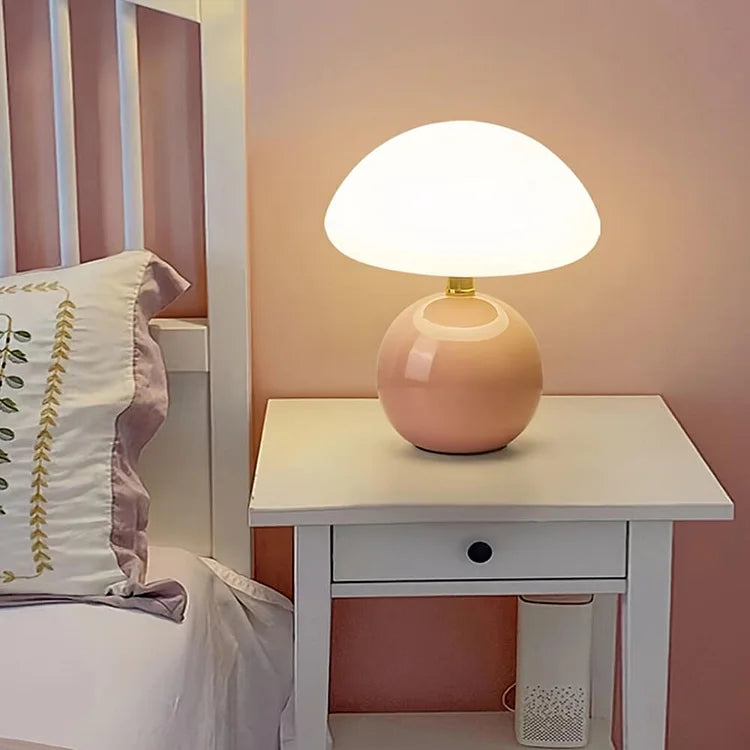 Mushroom Shaped Table Lamp – Elegant French Cream Lamp for a Cozy Bedroom