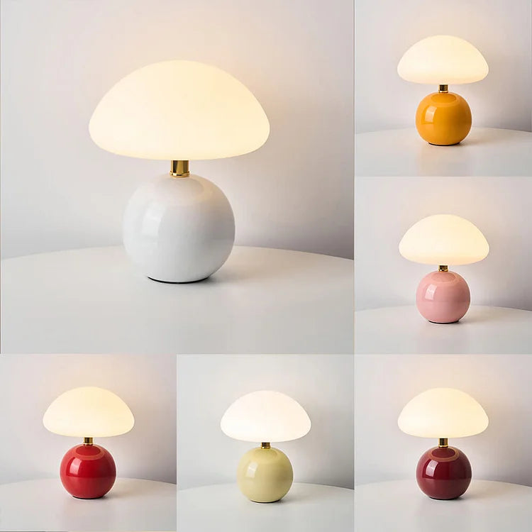 Mushroom Shaped Table Lamp – Elegant French Cream Lamp for a Cozy Bedroom