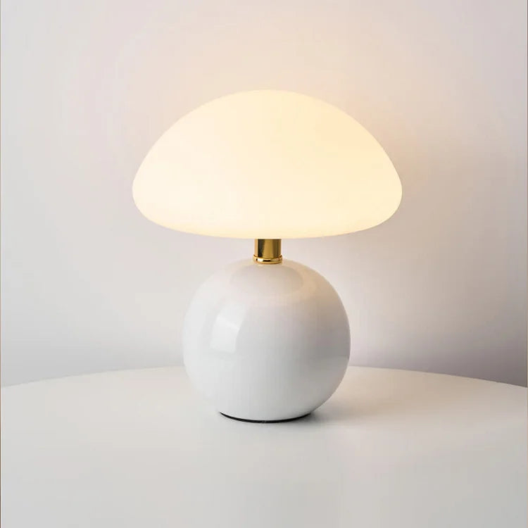 Mushroom Shaped Table Lamp – Elegant French Cream Lamp for a Cozy Bedroom