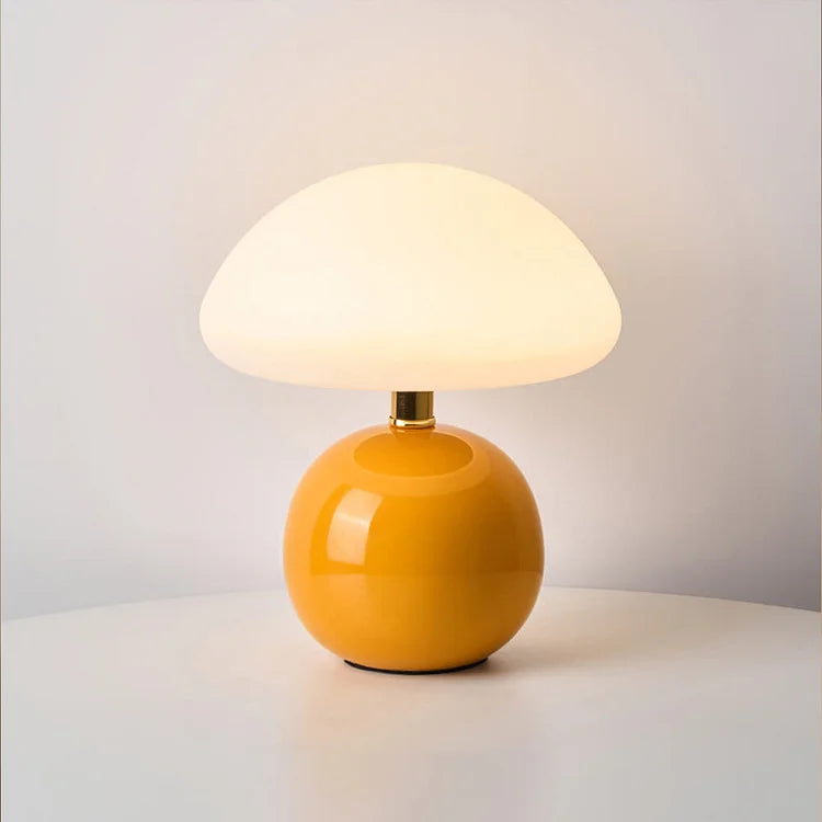 Mushroom Shaped Table Lamp – Elegant French Cream Lamp for a Cozy Bedroom
