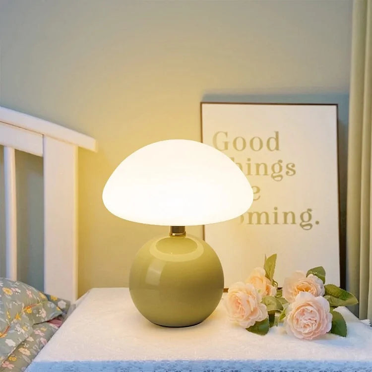 Mushroom Shaped Table Lamp – Elegant French Cream Lamp for a Cozy Bedroom