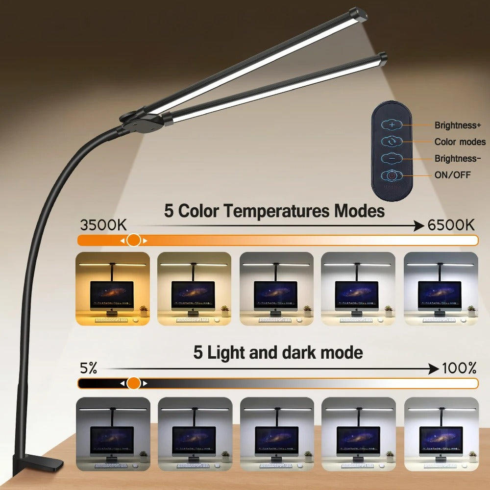 Double-Head LED Desk Lamp | Lighting Solution for Study, Work & Office Use